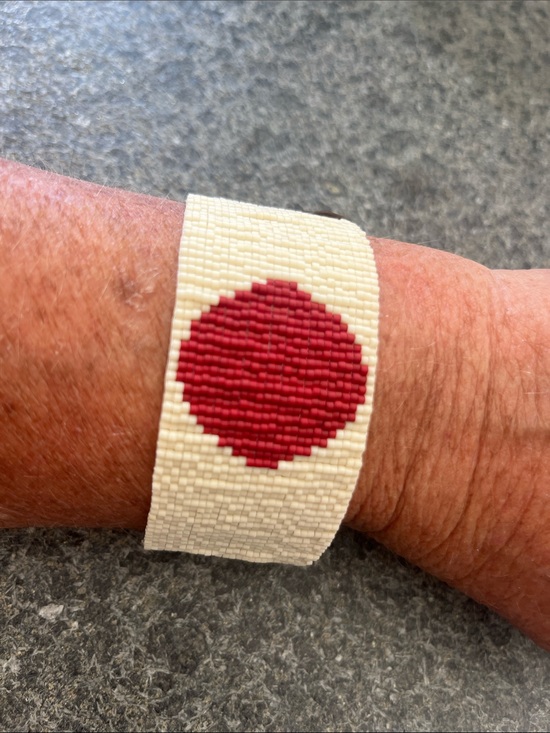 Chan Luu Jewelry - Chan Luu White Beaded cuff with leather adjustable toggle closure. Worn once